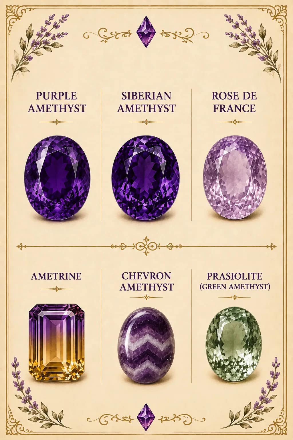 Amethyst amethyst variety guide with floral accents