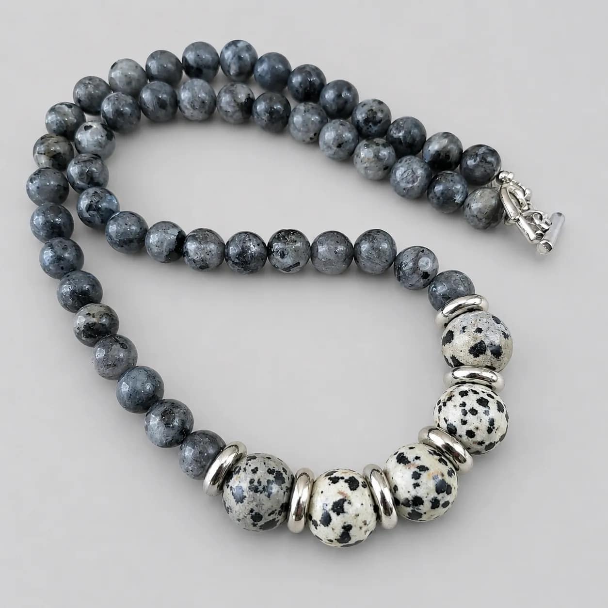 moonlit trail – dalmatian jasper & labradorite necklace (4) moonlit trail – dalmatian jasper & labradorite necklace (4)