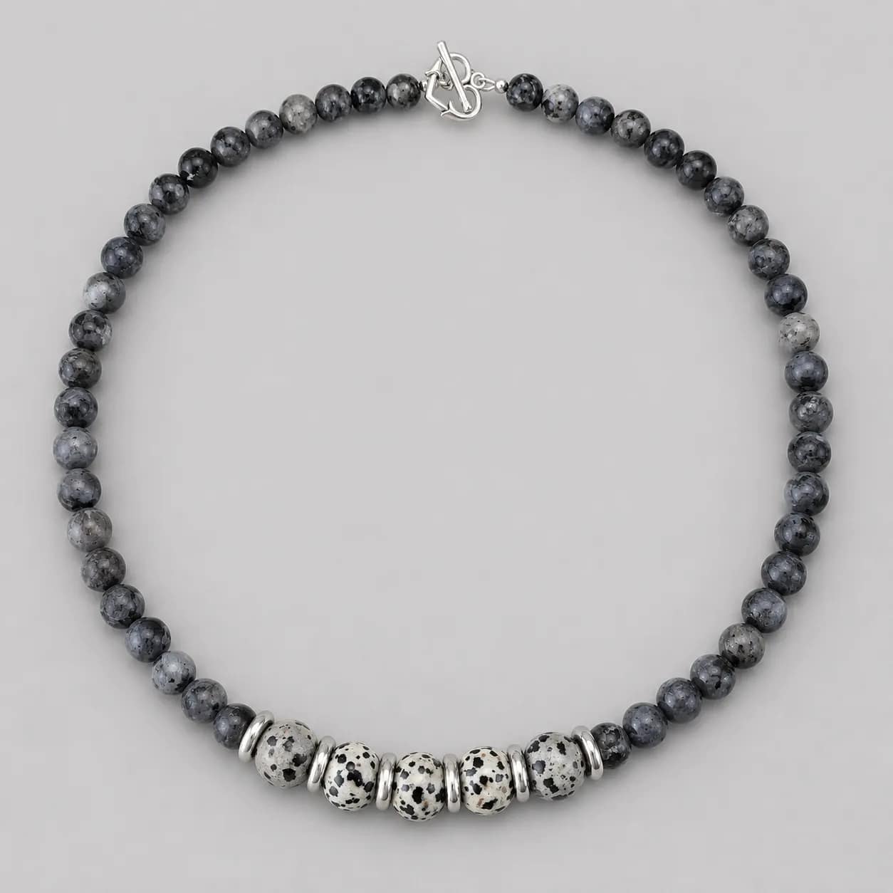moonlit trail – dalmatian jasper & labradorite necklace (5) moonlit trail – dalmatian jasper & labradorite necklace (5)