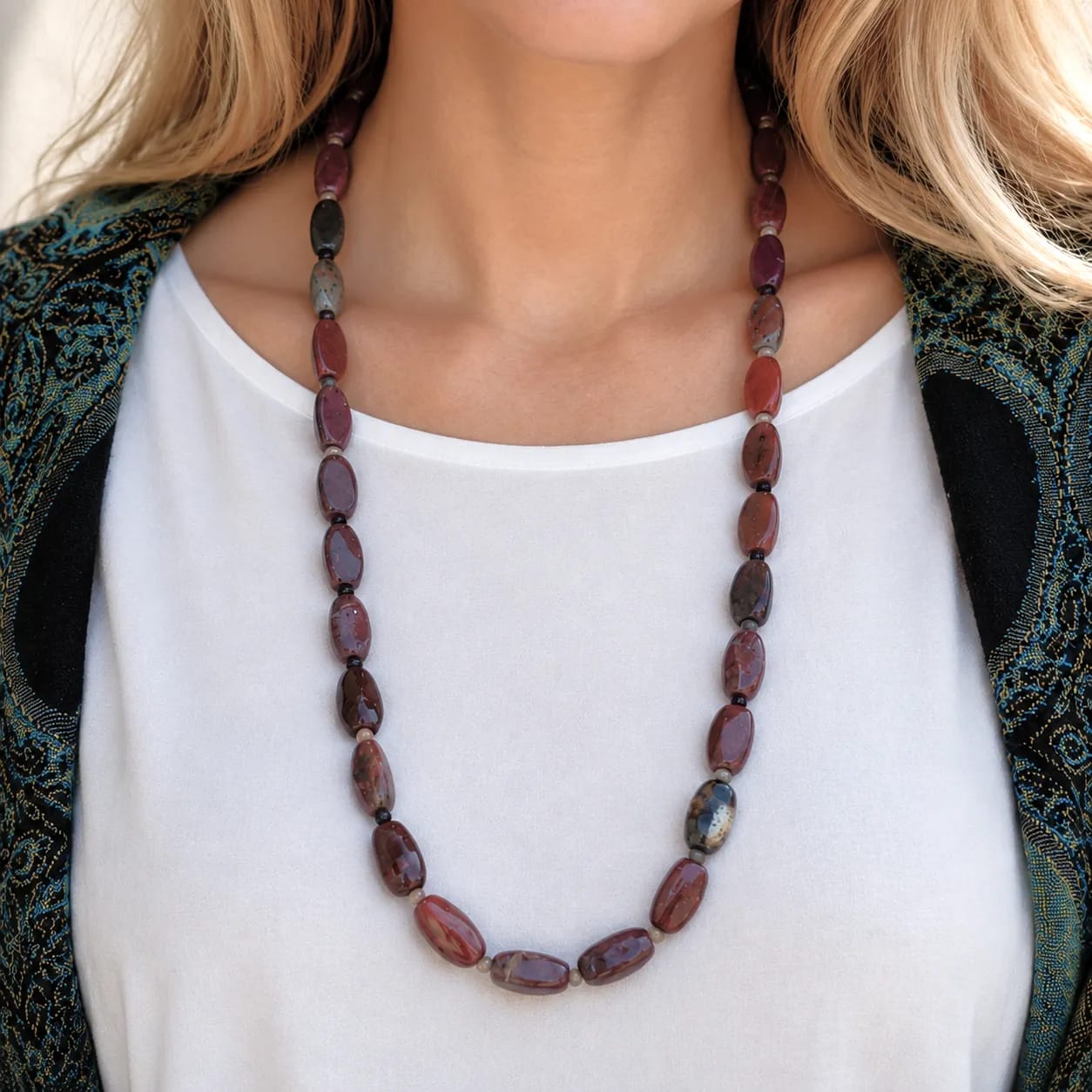 rose pink agate long necklace (2) rose pink agate long necklace (2)