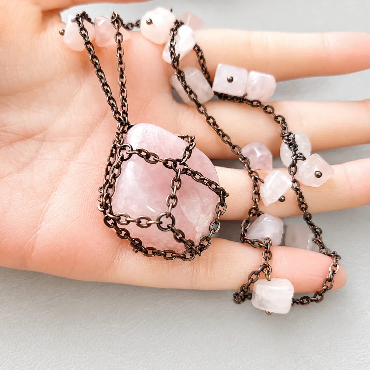 spring blossom rose quartz pendant necklace (2) spring blossom rose quartz pendant necklace (2)