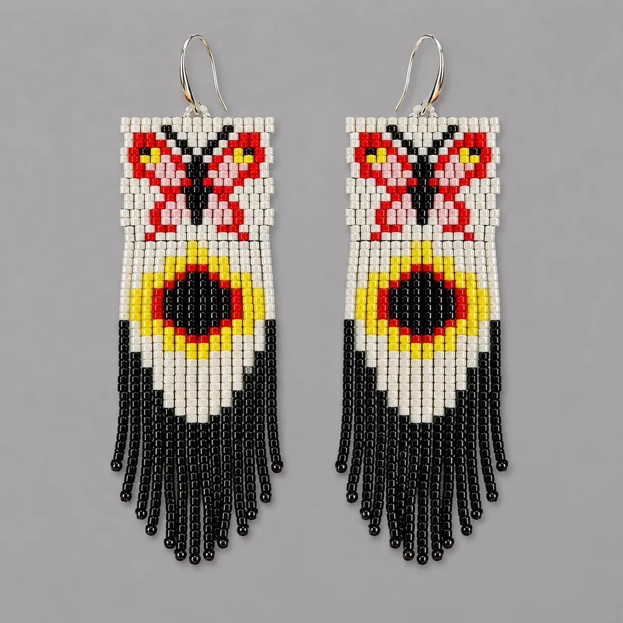 butterfly dance – beaded fringe earrings (3) xnc butterfly dance – beaded fringe earrings (3) xnc
