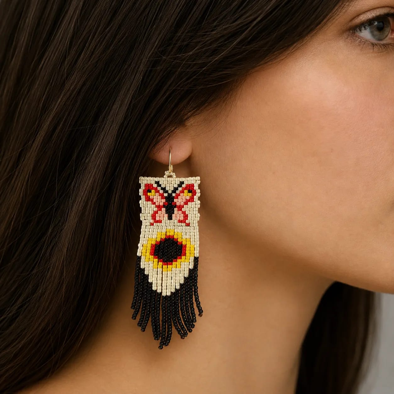 butterfly dance – beaded fringe earrings (4) butterfly dance – beaded fringe earrings (4)