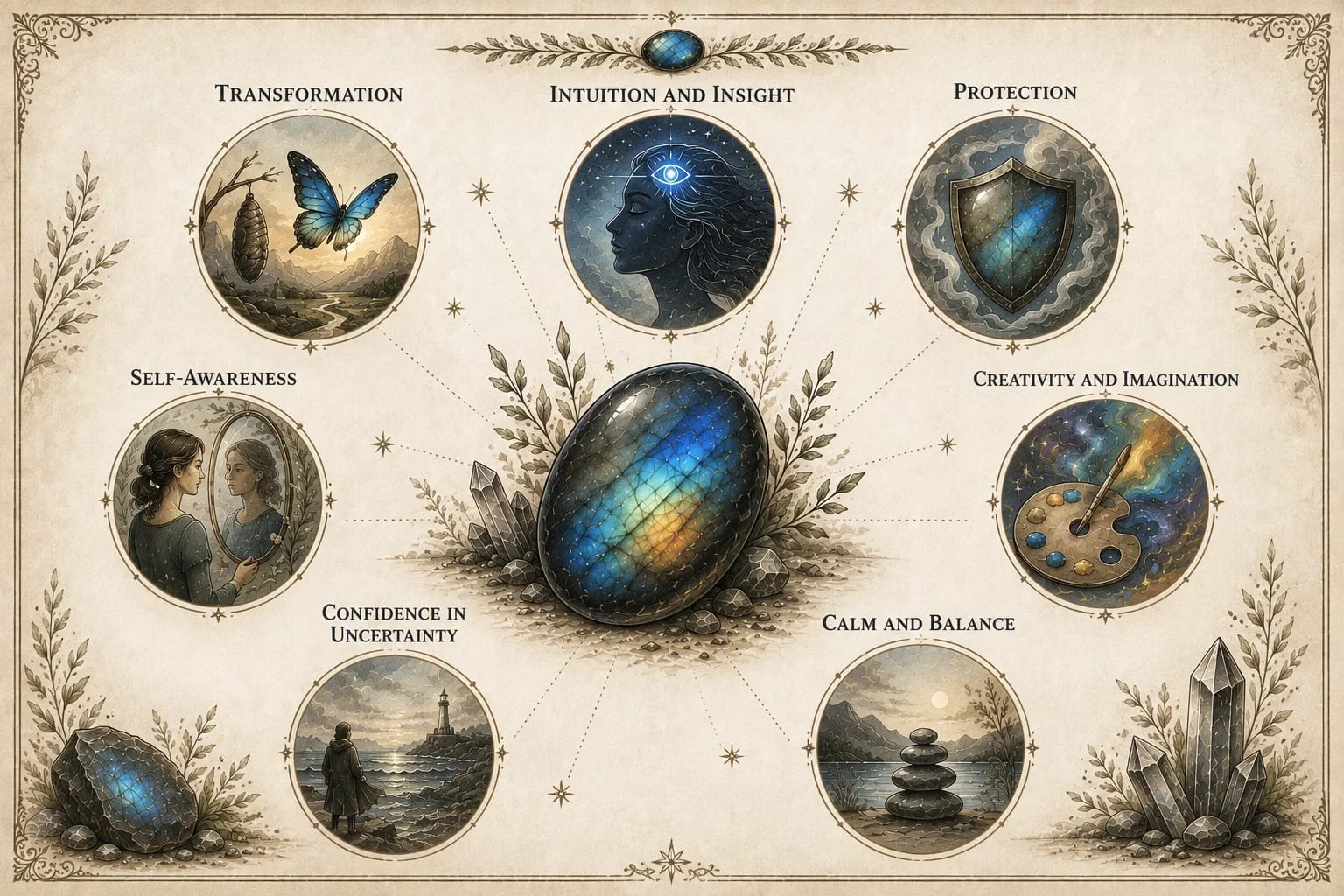 Labradorite mystical gemstone and nature labradorite. xnc