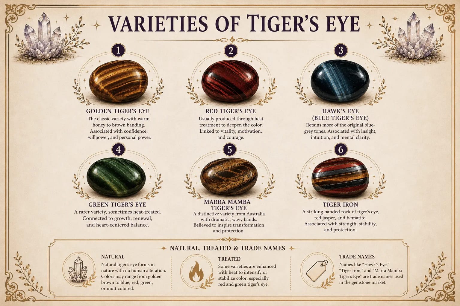 Tiger's eye varieties of tiger’s eye gemstones xnc