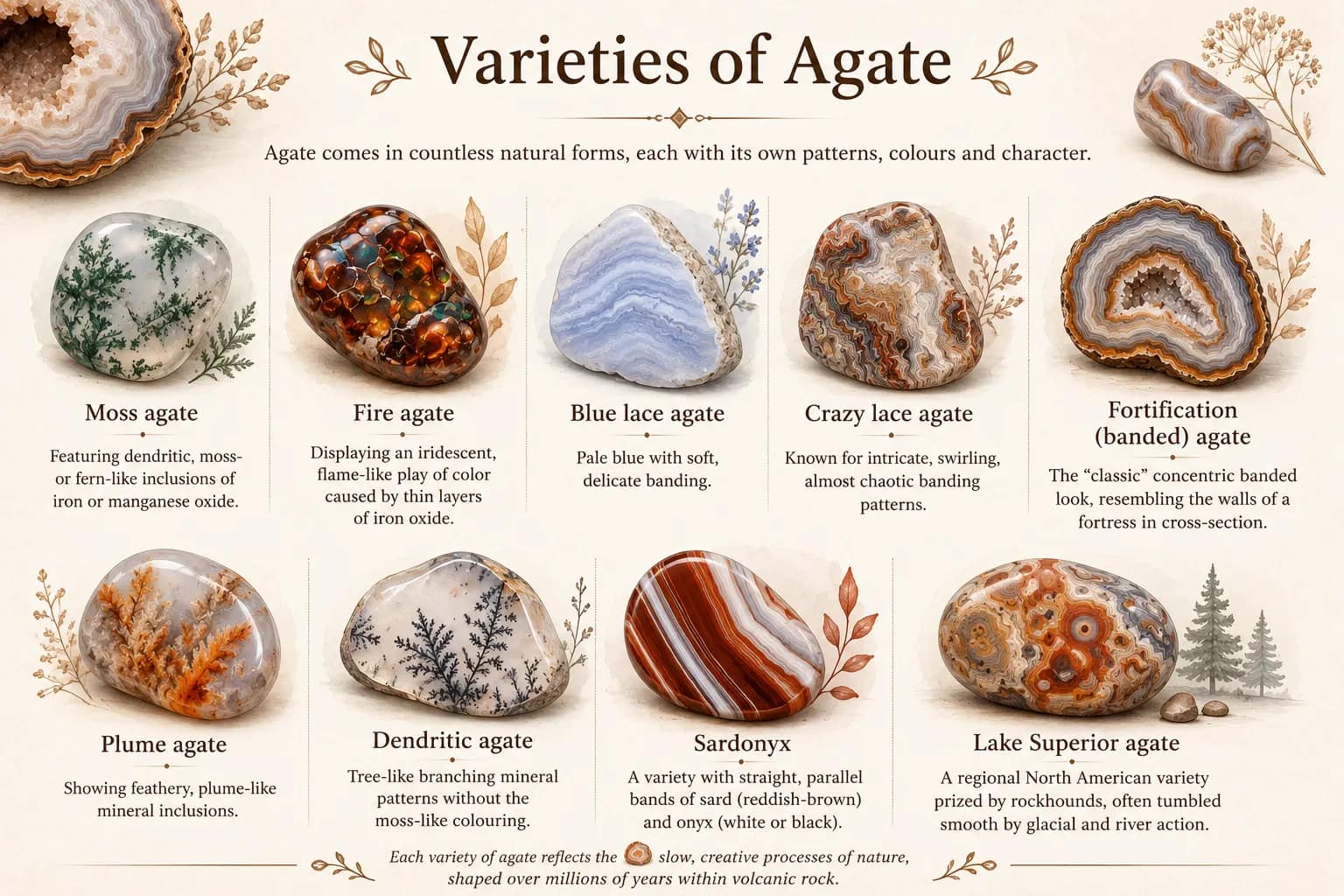 Agate agate varieties