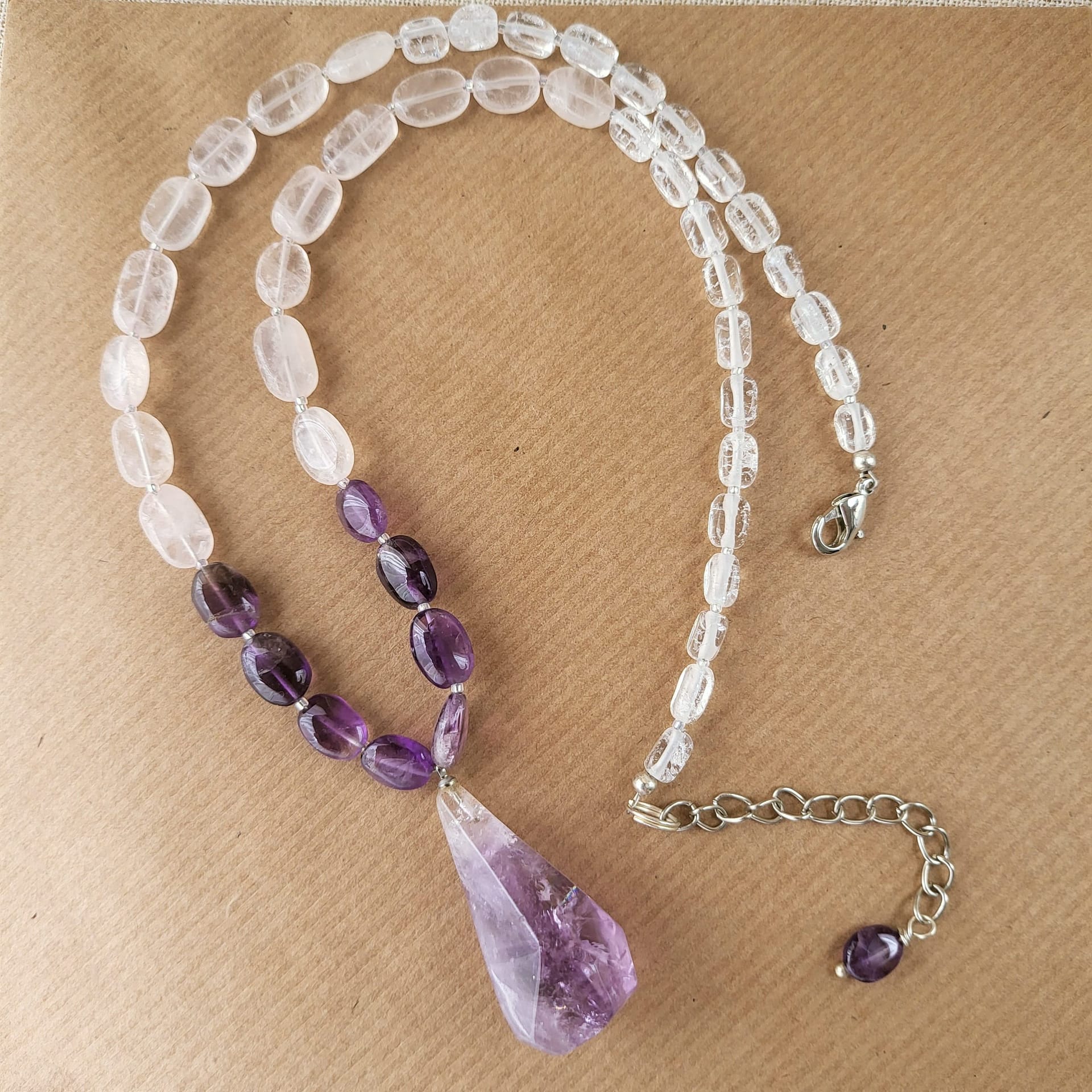 purple-amethyst-and-clear-quartz-necklace (2) Purple amethyst and clear quartz necklace - Image 3