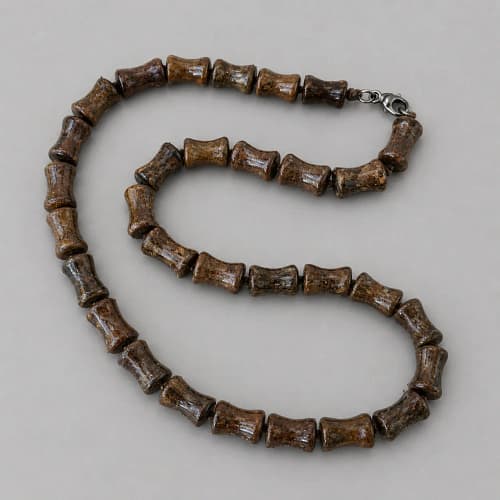 tigers eye bamboo necklace brown