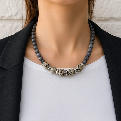 Labradorite moonlit trail – dalmatian jasper & labradorite necklace (6)