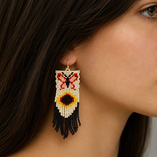 butterfly dance – beaded fringe earrings (4)