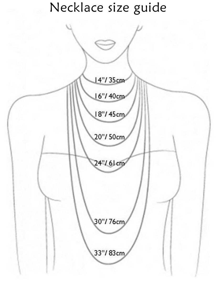 necklace-size-guide Mossy Grove green agate beaded necklace - Image 6