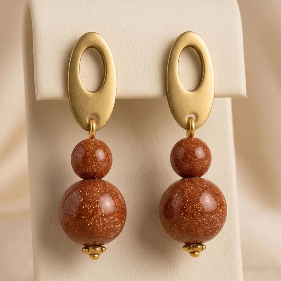 golden brown goldstone drop earrings (7) golden brown goldstone drop earrings (7)