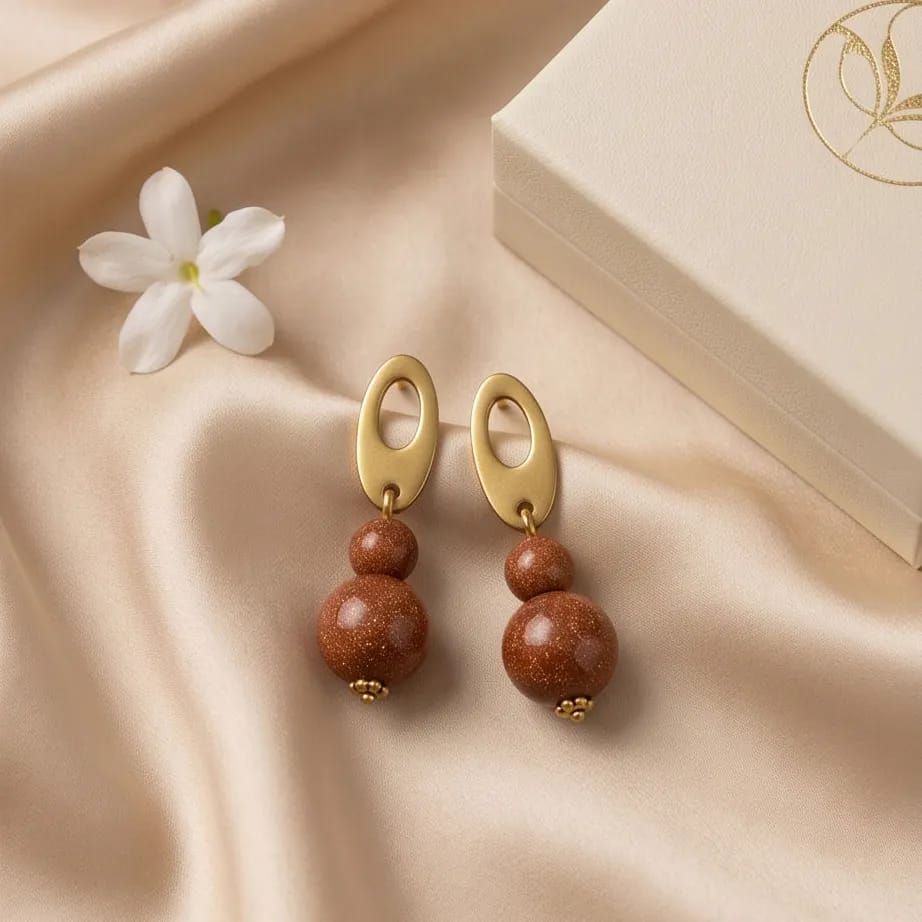 golden brown goldstone drop earrings (9) golden brown goldstone drop earrings (9)